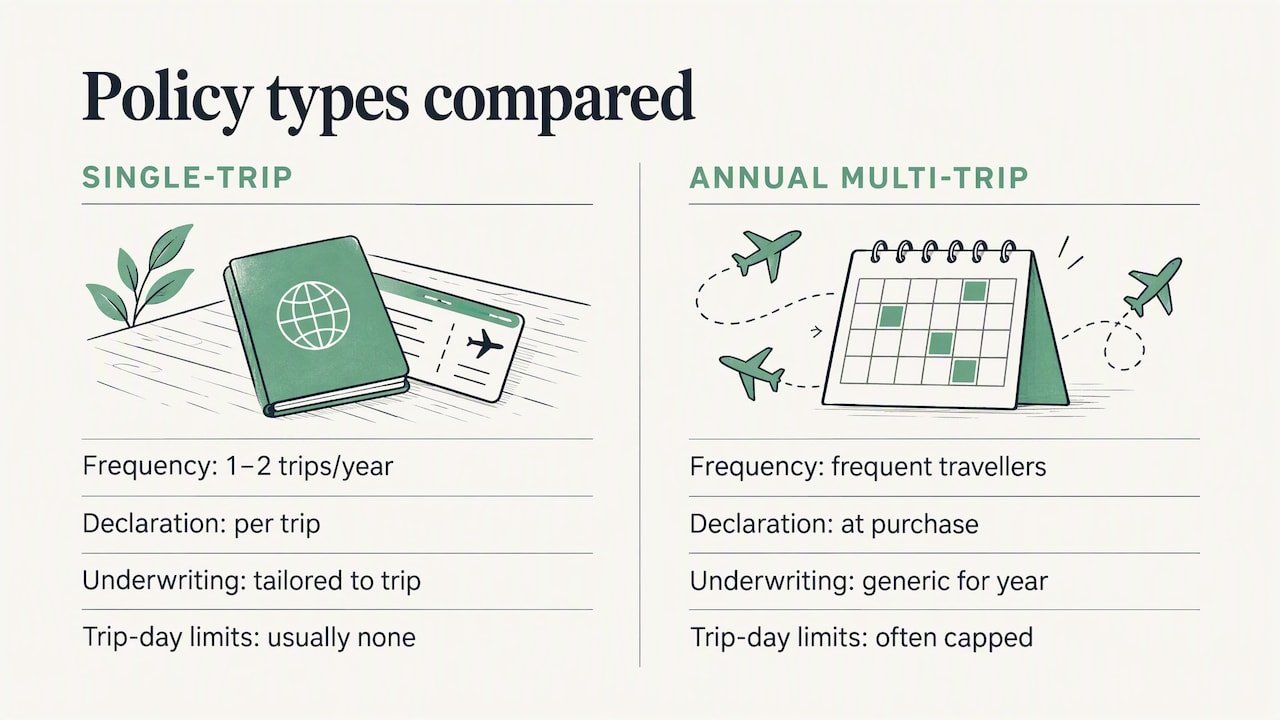 UK Travellers: How to Get Travel Insurance for Pre Existing Conditions 2 Single-trip and annual multi-trip policy comparison