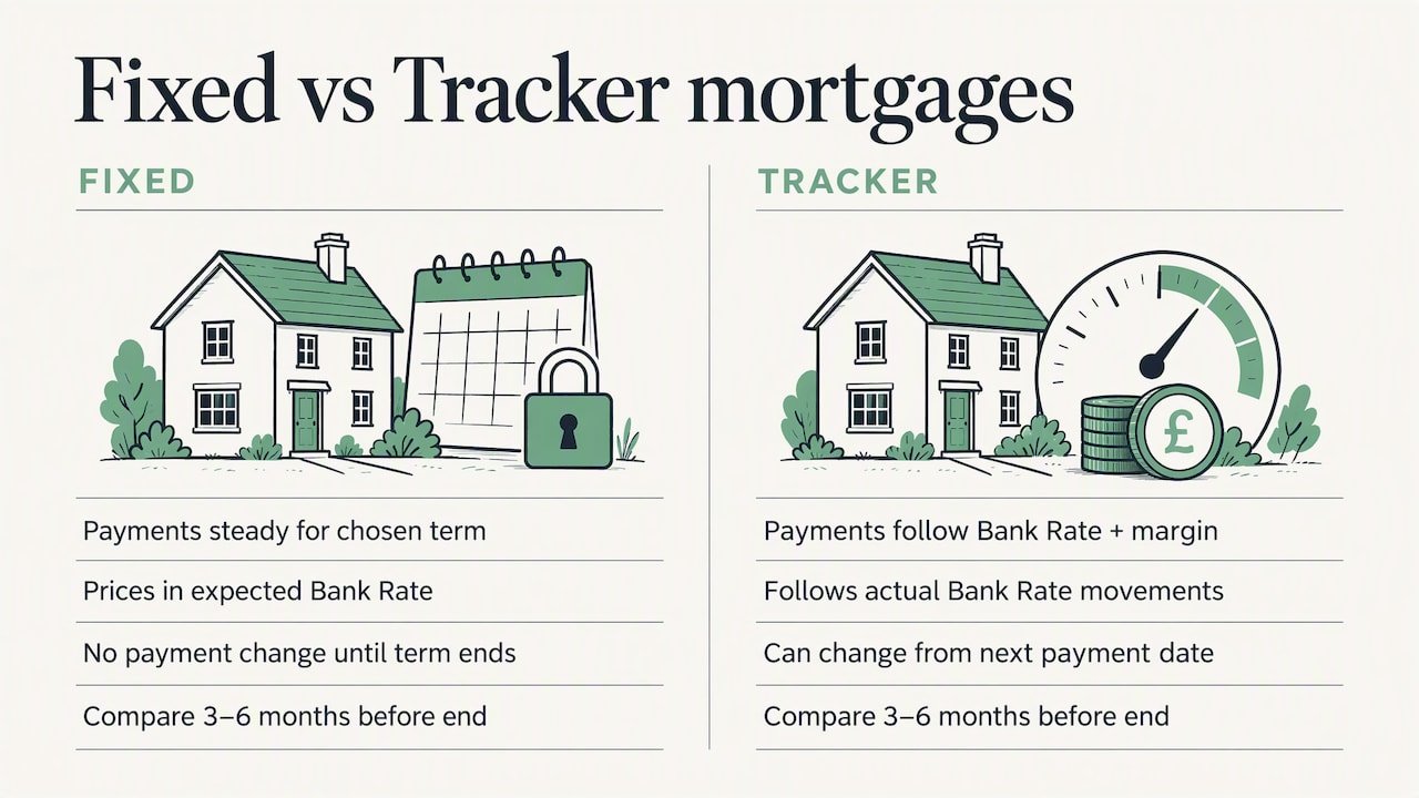 Fixed and tracker mortgage rate behavior compared
