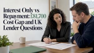 Homeowner comparing mortgage options with adviser