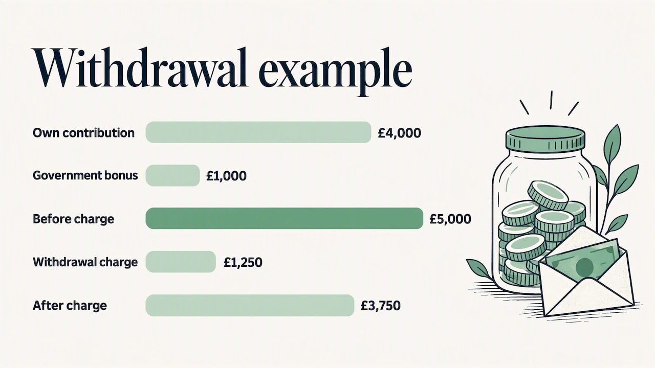 UK Lifetime ISA: £1,000 Bonus, 25% Charge, Home or Retirement 3 Lifetime ISA contribution bonus charge and remainder